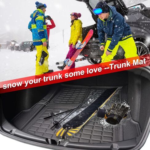 TAPTES لـ Tesla Model 3 Trunk Mat 2023 2022 2021، لـ Tesla Model 3 جميع الأحوال الجوية بطانة البضائع الأمامية والخلفية منظم تخزين صندوق السيارة الحصير الأرضية لـ Tesla Model 3 الملحقات 2021-2023 (مجموعة من 3) in Kuwait