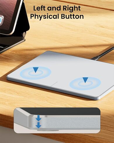 ProtoArc Wired Trackpad for Mac, High Precision T1-A Touchpad for Mac, USB Slim Touchpad Mouse with Multi-Touch Navigation for MacBook Air/MacBook Pro/iMac/Mac Mini, Silver in Saudi Arabia