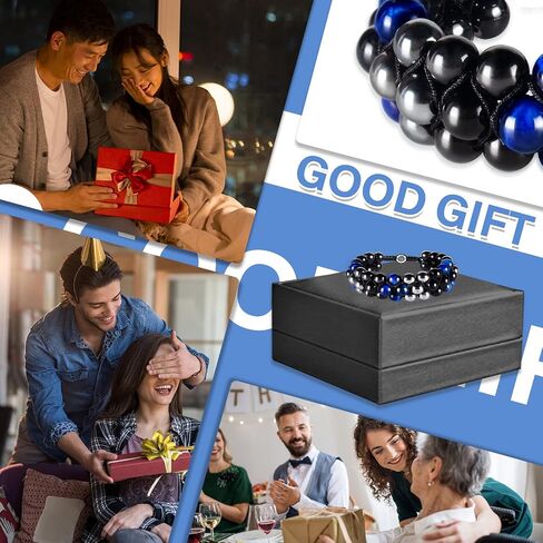 Bracelet, Natural Tigers Eye Bracelet, Black Obsidian and Hematite 8mm Beads Healing Crystal Bracelet for Women Men for Luck Prosperity and Happiness in Saudi Arabia