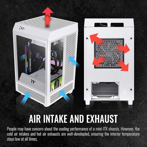 Thermaltake Tower 100 Snow Edition Tempered Glass Type-C (USB 3.1 Gen 2) Mini Tower Computer Chassis Supports Mini-ITX CA-1R3-00S6WN-00 in Saudi Arabia