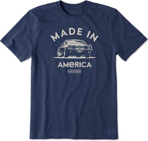 Life is Good Men's Crusher T, Short Sleeve Cotton Graphic Tee Shirt, Made in America Legendary Muscle Car in Saudi Arabia