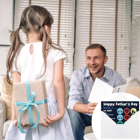 Funny Father's Day Gifts 2024 Father's Day Game Scratch Card Dad Gifts Scratch off Card Happy Father's Day Greeting Card with Envelope, Match Three to Win(Drinks) in Saudi Arabia