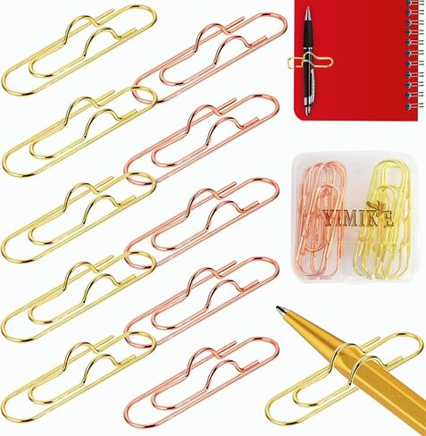 Metal Pen Clip for Notebook,10 Pack 2 Colors Pens Clips Holder,Multifunction Stainless Steel Pencil Clip,Paper Bookmarks for Journals,Calendars,Planner,Home Office School Stationary Tool (10 Pcs) in Saudi Arabia