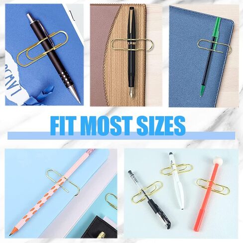 Metal Pen Clip for Notebook,10 Pack 2 Colors Pens Clips Holder,Multifunction Stainless Steel Pencil Clip,Paper Bookmarks for Journals,Calendars,Planner,Home Office School Stationary Tool (10 Pcs) in Saudi Arabia