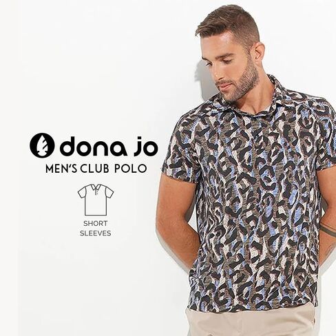 Dona Jo Mens Golf Polo Shirts - Short Sleeve Performance Shirt, Form-Fitted Clothes for Golf, Athletic & Sportswear Outfits in Saudi Arabia