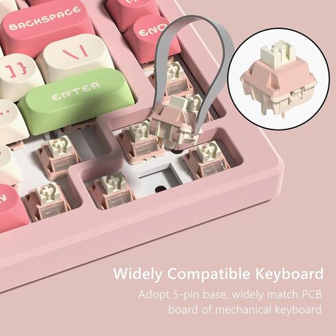 Womier Keyboard Switches 42gf Lubed Linear Switch, Full POM Switches Materials, 22mm Long Spring, 5 Pin Creamy Switches, Compatible with MX Keycaps for Gaming Keyboard DIY - 35 Pieces, Green in Saudi Arabia