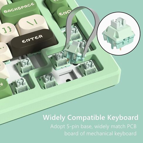 Womier Keyboard Switches 42gf Lubed Linear Switch, Full POM Switches Materials, 22mm Long Spring, 5 Pin Creamy Switches, Compatible with MX Keycaps for Gaming Keyboard DIY - 35 Pieces, Green in Saudi Arabia