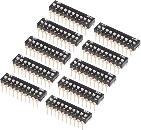 10 قطع من Uxcell مفتاح DIP أسود 1-10 مواضع 2.54 مم للوحة توصيل الدوائر PCB in Saudi Arabia