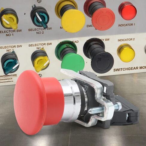التيار المتناوب 240 فولت 6A لحظة مفتاح بـزر دفع على شكل فطر أحمر ، 1NO 1NC DPST مفتاح بـزر دفع للمنزل أو المعدات الصناعية in Kuwait