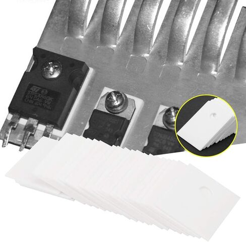 100 قطعة من ألواح السيراميك، TO-247 لوحة عازلة من سيراميك الألومينا لتبريد ترانزستور MOS IGBT، وسادات حرارية عازلة للحرارة 17 × 22 × 1 مم in Kuwait