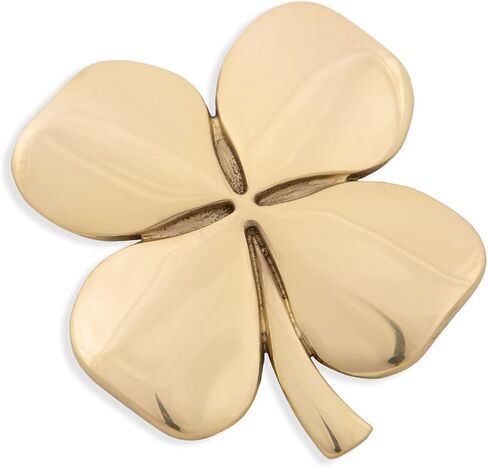 Exclusively Irish Shamrock Wall Hanging Brass Polished | Satin Nickel Ireland Home Décor 4.5" x 4.5" (Gold, 4.5" x 4.5") in Kuwait