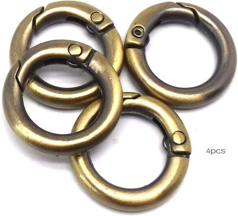 (Bronze) 1/2in Inner Diameter Metal O Ring Sliver Assorted Multi-Purposefor Hardware Bags Ring Hand DIY Accessories 4 Pcs in Kuwait