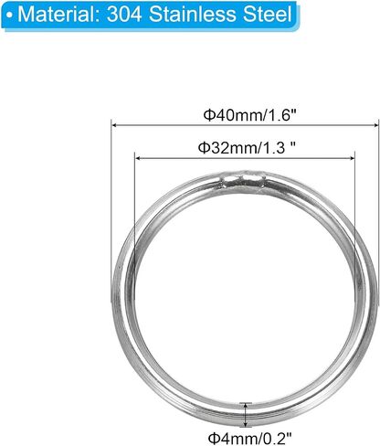 PATIKIL Metal O Rings, 304 Stainless Steel O-Ring Heavy Smooth Round Rings for Macrame Keychain in Saudi Arabia