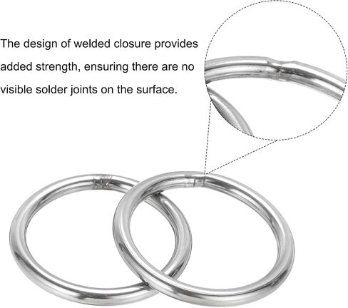 PATIKIL Metal O Rings, 304 Stainless Steel O-Ring Heavy Smooth Round Rings for Macrame Keychain in Saudi Arabia