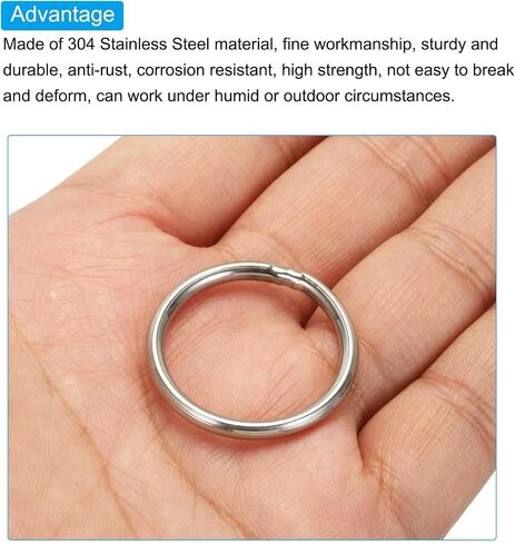 PATIKIL Metal O Rings, 304 Stainless Steel O-Ring Heavy Smooth Round Rings for Macrame Keychain in Saudi Arabia