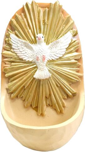 Needzo Holy Spirit Water Font، ديكور ديني للكنيسة أو المنزل، هدايا تأكيد للأولاد والبنات، 4.25 بوصة in Saudi Arabia