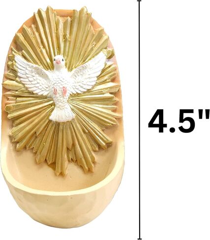 Needzo Holy Spirit Water Font، ديكور ديني للكنيسة أو المنزل، هدايا تأكيد للأولاد والبنات، 4.25 بوصة in Saudi Arabia
