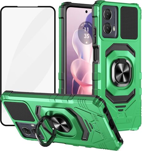 Ailiber for Motorola Moto G Stylus 2024 Case, Motorola G Stylus 5G 2024 Heavy Duty Case, with [Screen Protector] [Ring Stand] for [Magnetic Car Mount], Shockproof Cell Phone Cover-Black in Kuwait