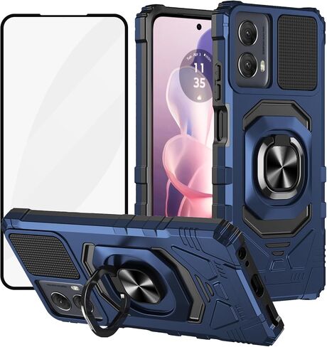 Ailiber for Motorola Moto G Stylus 2024 Case, Motorola G Stylus 5G 2024 Heavy Duty Case, with [Screen Protector] [Ring Stand] for [Magnetic Car Mount], Shockproof Cell Phone Cover-Black in Kuwait