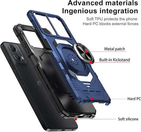 Ailiber for Motorola Moto G Stylus 2024 Case, Motorola G Stylus 5G 2024 Heavy Duty Case, with [Screen Protector] [Ring Stand] for [Magnetic Car Mount], Shockproof Cell Phone Cover-Black in Kuwait