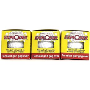 Exploding Golf Balls (Sleeve of 3) - Prank Golf Balls That Explode Into A Cloud of White Smoke Upon Impact - Funny Novelty Golf Gag Gift For Golfers