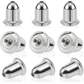 4 Pair Sterling Silver Earring Backs, 14K White Gold Plated, Hypoallergenic, Secure Fit, Comfortable, Stylish Design