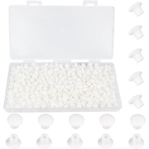 1000Pcs 3/16 Inch Plastic Hole Plugs, 5 mm White Screw Hole Covers, Round Button Top Shelf Hole Plugs Cabinet Cupboard Closet Bookshelf Peg Pin Nail Furniture Blanking Drilling Hole Cover