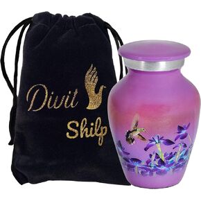 Small Keepsake Cremation Urn with Velvet Case | Choose from Unique Colors | Lovely Sharing Mini Metal Token for Human Ashes or Pet. (Cardinal, Keepsake)