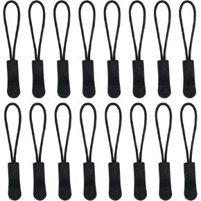 100pcs Black Zipper Pulls Nylon Cord Zipper Pulls Fits Zipper Fixer with Non-slip Extension Zipper Gripper 2.5inch