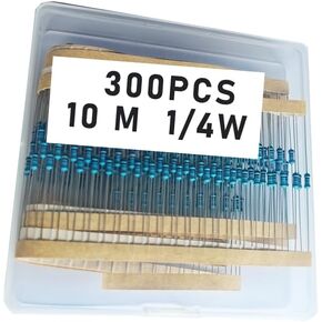 10M 1/4W, 10M 1/4W, 10M ohm, 10M 1/4W, 10Mresistor, 10M ohm resistor, 10M ohm Metal resistor, 10M Metal Film resistors 1/4w(0.25w) 1% tolerance 0.01 MF Metal Film Fixed Resistor 300 pcs