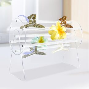 Acrylic Hair Accessories Organizer Holder,360-Degree Rotating Claw Clip Organizer,Hair Clip Organizer Display Clear Stand for Dressing Table for Women and Girls