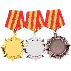 NUOBESTY 3pcs Costume Badge Medal, Combat Hero Medal Alloy Medal Accessory for Women Men, Toys for Kids