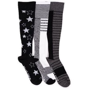 MUK LUKS Women's 3 Pack Cotton Compression Knee-high Socks