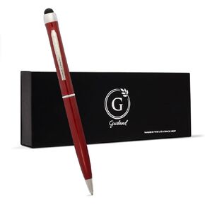 Garland Metal Pen & Stylus – Made in USA - 2-in-1 Dual-Function – Classic Color Pen for Digital Devices – Phones, Tablet, Any Touch Screen, Gift Box, Refillable with Universal #1 Refill - Red/Chrome