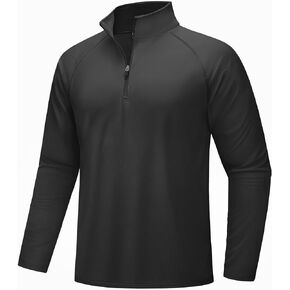 MAGCOMSEN Men's Athletic Shirts 1/4 Zip Long Sleeve Sweatshirts Fleece Lined Pullover Running Gym Workout Tops