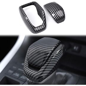 ABS Carbon Fiber Style Accessories Exterior Door Handle Cover Trim Strip Sticker Compatible with Toyota Highlander 2020-2022 Hybrid Platinum (Door Handle Cover)