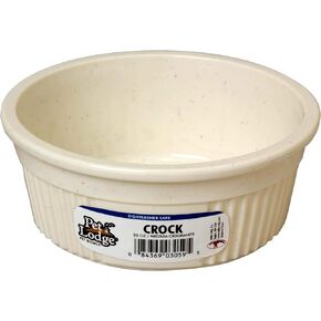Pet Lodge® Crock Pet Bowl | Heavy Duty Plastic | Dog Feed & Water Bowl | Granite | 2.5 Cups | Medium