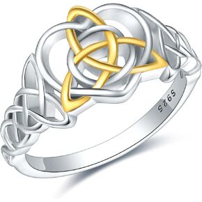 Celtic Knot Rings 925 Sterling Silver Celtic Knot Fashion Rings Jewelry for Women Men 8 inch