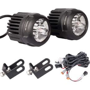 Round LED Light with Wiring Harness Kit-2Pack,80Watt 3Inch LED Spot Light for Trucks ATV Utv Motorcycle Fog ligths (80W Spot - Round 3inch)