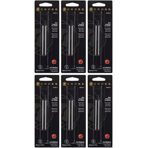 Cross Mini Ball-Point Refills, Red, 12 Refills