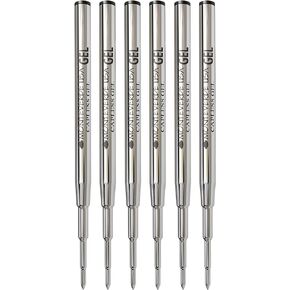 Monteverde USA Capless Gel Refill To Fit Montblanc Ballpoint Pens - Medium Point, Black (6 Pack) (M433BK)