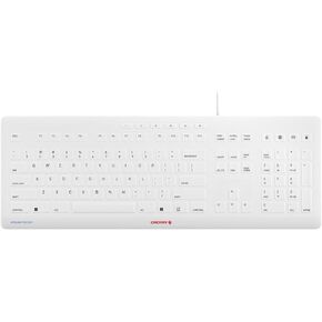 Cherry Stream Protect Keyboard for The Medical Industry Full Size Removable Cover for Hospital, Dentist, Cleanroom, Laboratory and Industrial. Fast to Clean and Flexible Silicone