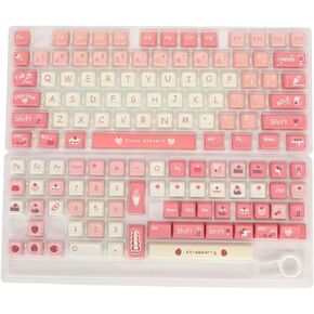 PBT Keycaps, 135 Keys Cute Keyboard Keycaps Cartoon PBT Dye Sublimation with Keycap Puller, Custom Keycaps for 61 87 96 98 104 108 Mechanical Keyboard