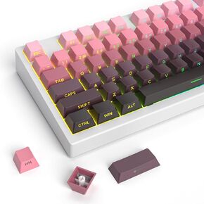 Guffercty kred 140- Keys Side Printed Keycap PBT Gradient Keycaps 75 Percent, Cherry Profile Minimalist Style Custom Shine Through Keyboard Keycap for Mechanical Keyboards(Grey Side Print) in Saudi Arabia
