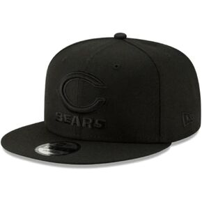 New Era NFL 9FIFTY Black On Black Adjustable Snapback Hat Cap One Size Fits All (Chicago Bears) in Saudi Arabia