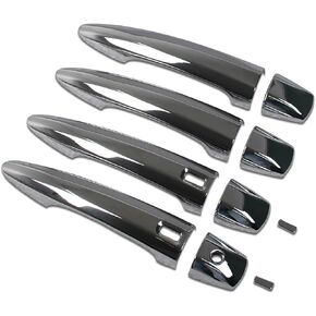 Beautost Fit for Nissan 2021 2022 2023 2024 2025 Rogue Chrome Door Handle Cover Trims (Carbon Fiber Black)