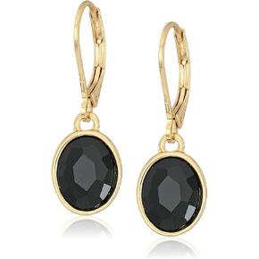 Anne Klein "Ear Spectacular" Gold-Tone Jet Single Stone Drop Earrings