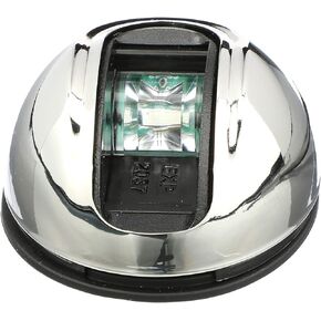 Attwood NV4012SSG-7 LightArmor 2-Mile Vertical Surface Mount Navigation Light, Green LED Lighting, Eliptical Stainless Housing
