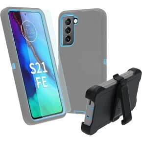 for Samsung Galaxy S21 FE 5G Case, S21 FE Heavy Duty case,[Military Grade Protective ][Shockproof] [Dropproof] [Dust-Proof], Compatible with Samsung Galaxy S21 FE 5G (Black)