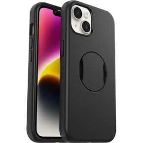 OtterBox iPhone 14 and iPhone 13 OtterGrip Symmetry Series Case - PEACHES (Orange), built-in grip, sleek case, snaps to MagSafe, raised edges protect camera & screen